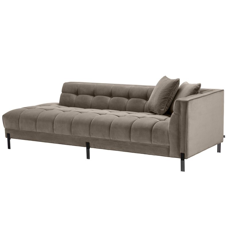 Кушетка Eichholtz Lounge Sofa Sienna Right greige Бежево-серый Темная бронза в Нижнем Новгороде | Loft Concept 