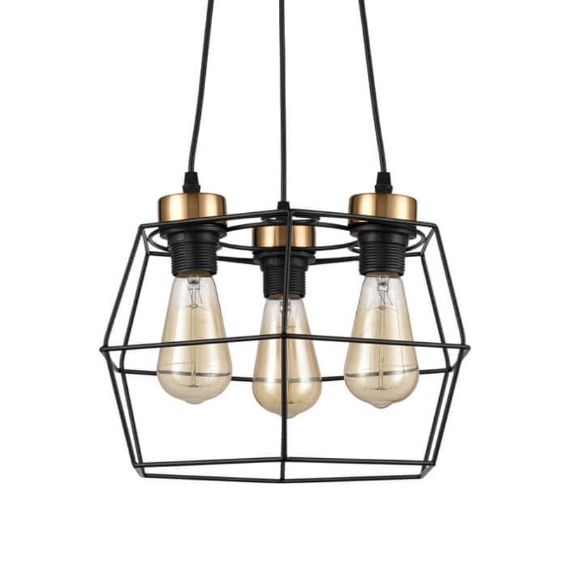 Люстра Loft Wire Cage Black lamp 3 Черный в Нижнем Новгороде | Loft Concept 