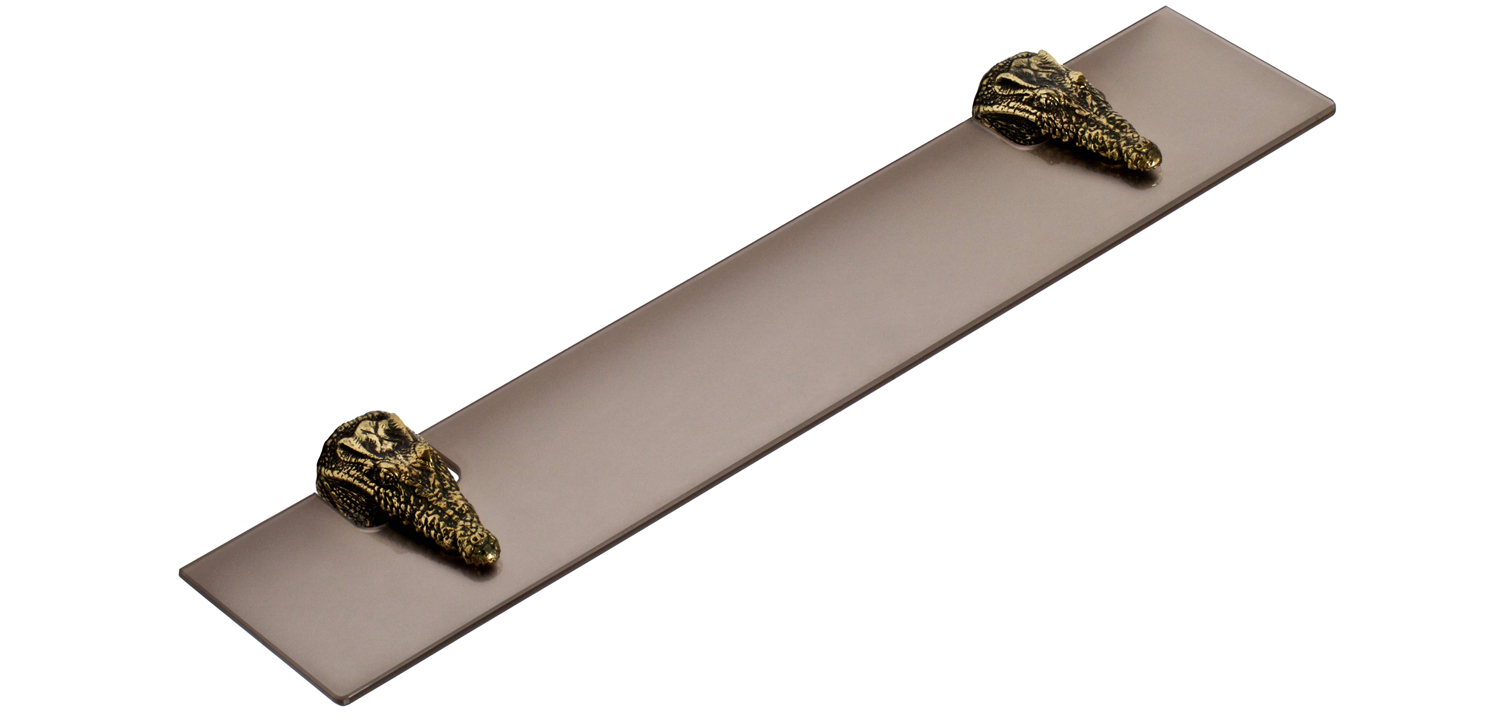 Полка для ванной Bronze Crocodile Heads - фото