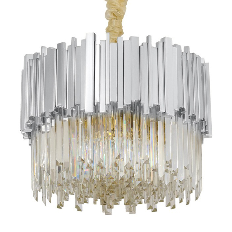 Круглая люстра Luxxu Modern Cascade Chandelier Silver Metal Glass 40 Прозрачное Стекло Серебряный в Нижнем Новгороде | Loft Concept 