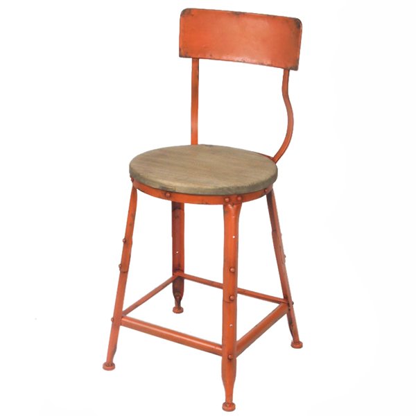 Барный стул Industrial Barstool Vintage Orange Оранжевый Коричневый в Нижнем Новгороде | Loft Concept 