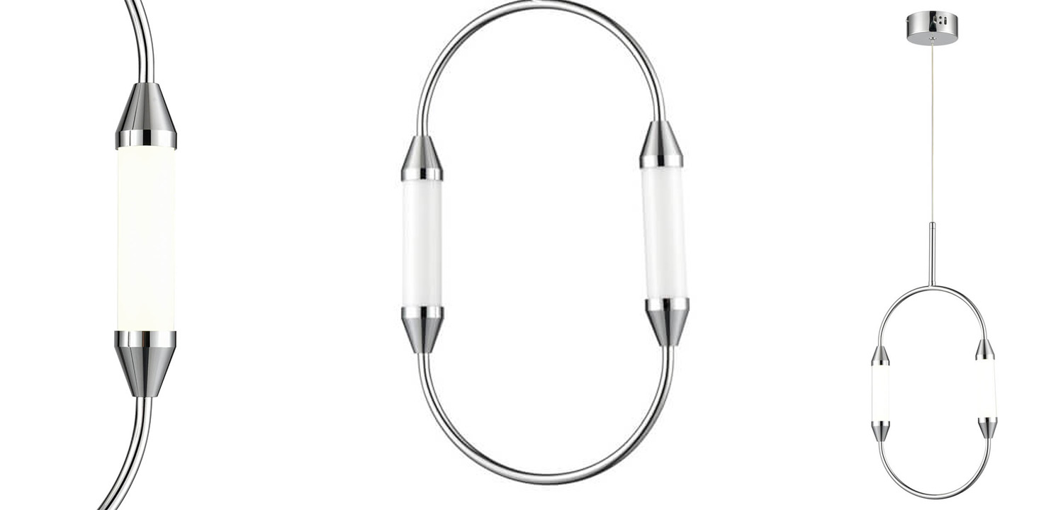 Подвесной светильник Giopato & Coombes CIRQUE Pendant Ellipse Vertical Chrome S - фото