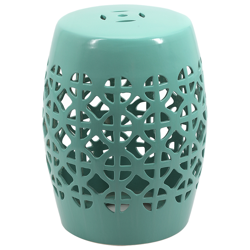 Керамический табурет Geometric Circles Garden Stool - Light Blue Бирюзовый в Нижнем Новгороде | Loft Concept 