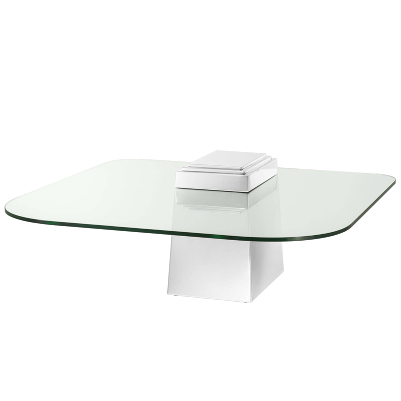 Кофейный стол Eichholtz Coffee Table Orient Stainless steel Нержавеющая сталь Прозрачный в Нижнем Новгороде | Loft Concept 