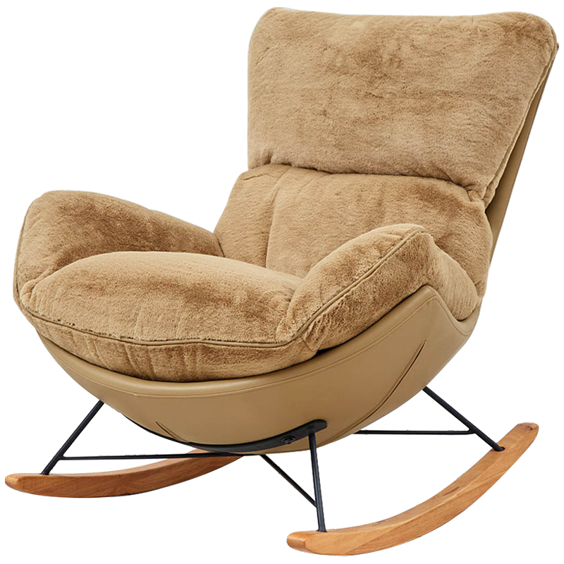 Кресло-качалка Kenneth Rocking Chair Коричневый Бежевый Древесина в Нижнем Новгороде | Loft Concept 