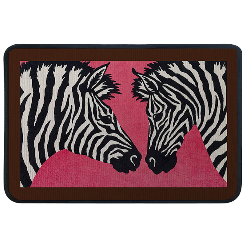 Ковер для прихожей и ванной Hermes Zebra Twins Rug Розовый Черно-белый в Нижнем Новгороде | Loft Concept 