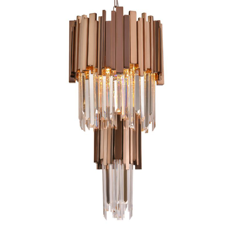 Люстра многоярусная Luxxu Modern Cascade Chandelier Bronze Metal Glass 35 Бронза Прозрачное Стекло в Нижнем Новгороде | Loft Concept 