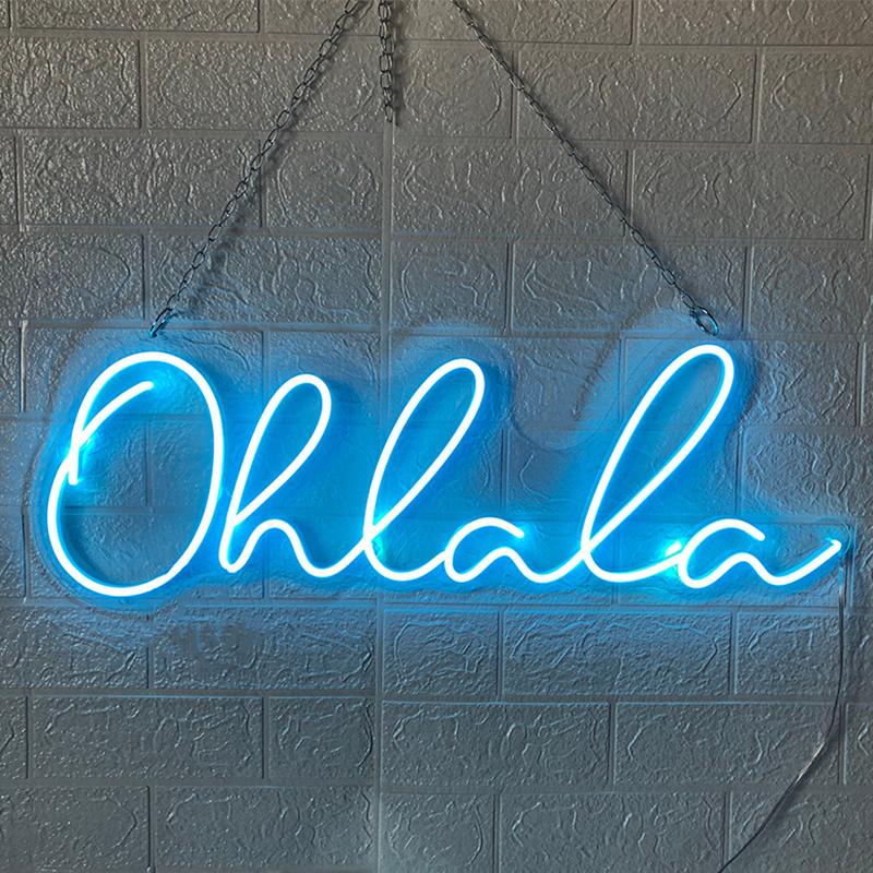 Неоновая настенная лампа Oh La La Neon Wall Lamp Синий Прозрачный Синий в Нижнем Новгороде | Loft Concept 