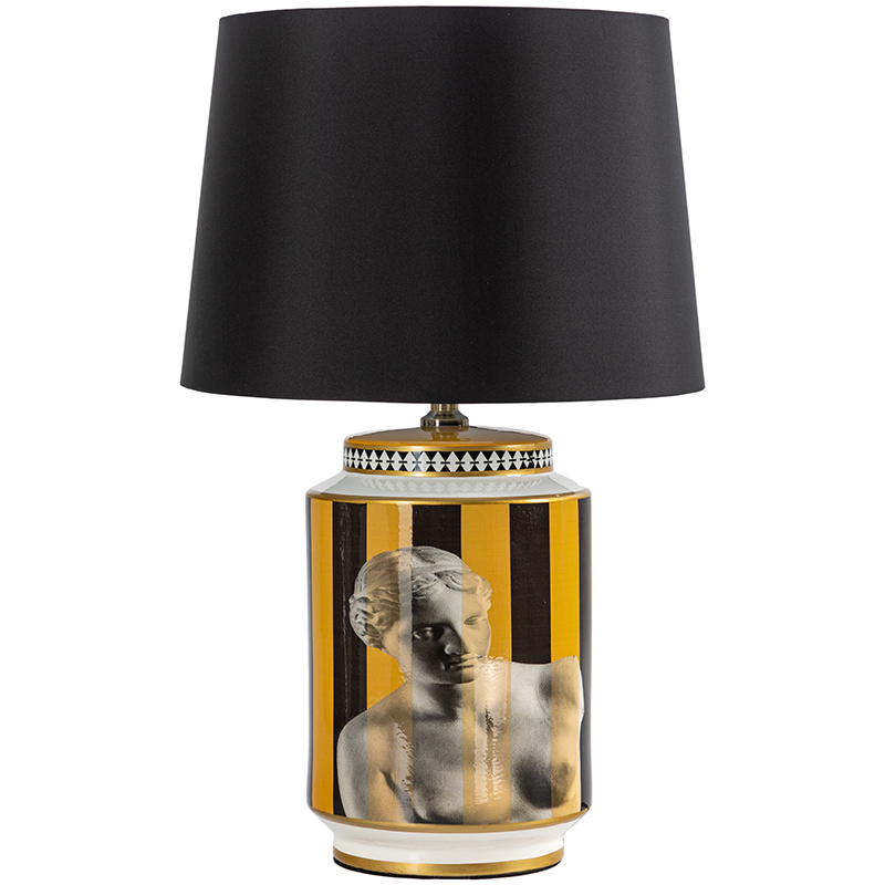 Настольная лампа Venus Yellow Black Lampshade Желтый Черный Черно-белый Золотой в Нижнем Новгороде | Loft Concept 