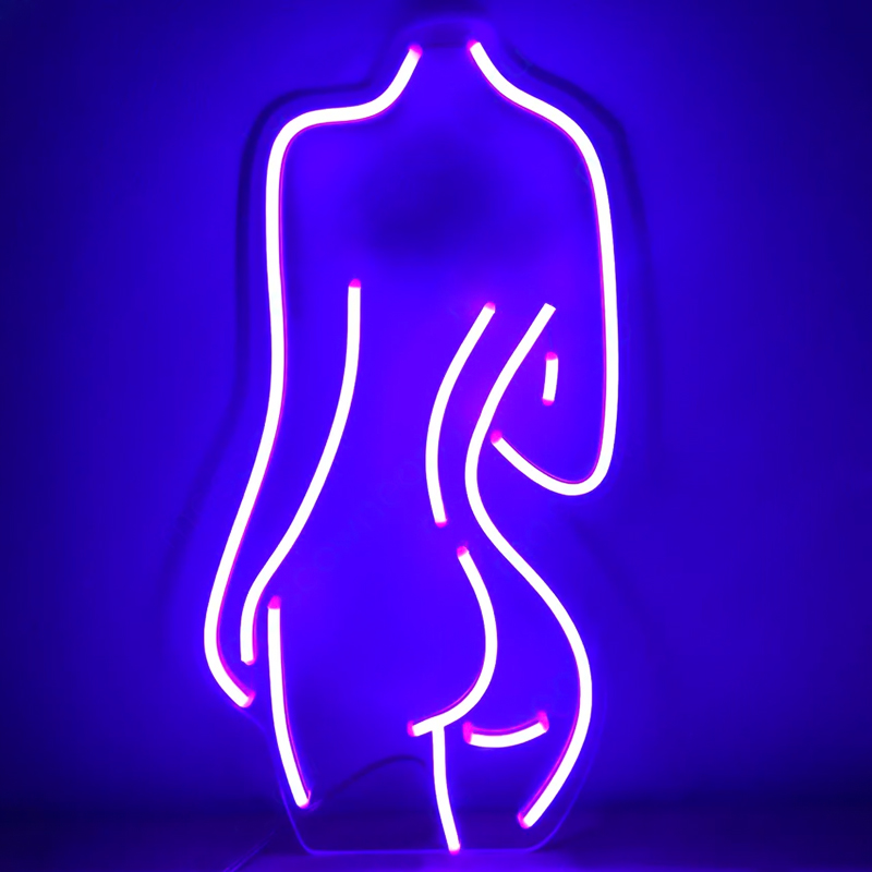 Неоновая настенная лампа Silhouette II Neon Wall Lamp Фиолетовый Прозрачный в Нижнем Новгороде | Loft Concept 