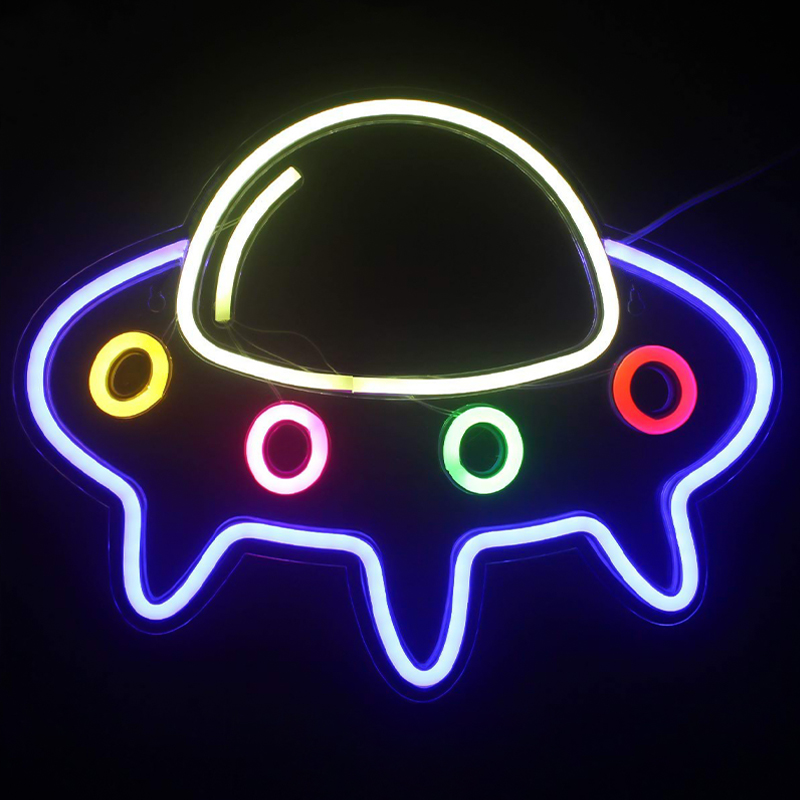 Неоновая настенная лампа Small Spaceship Neon Wall Lamp Мульти в Нижнем Новгороде | Loft Concept 