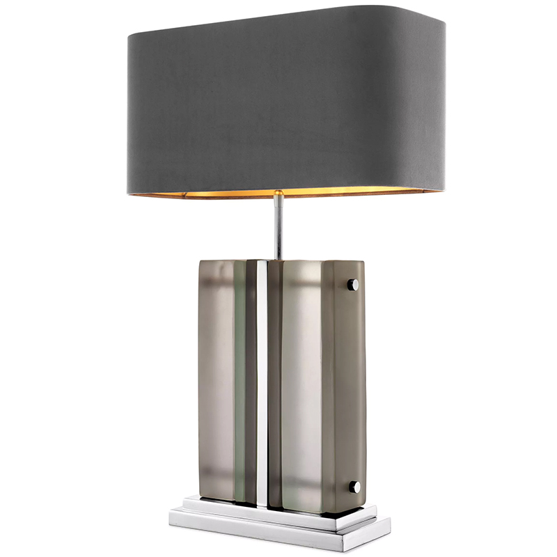 Настольная лампа Eichholtz Table Lamp Solana Nickel Серый Никель Стекло Смок в Нижнем Новгороде | Loft Concept 