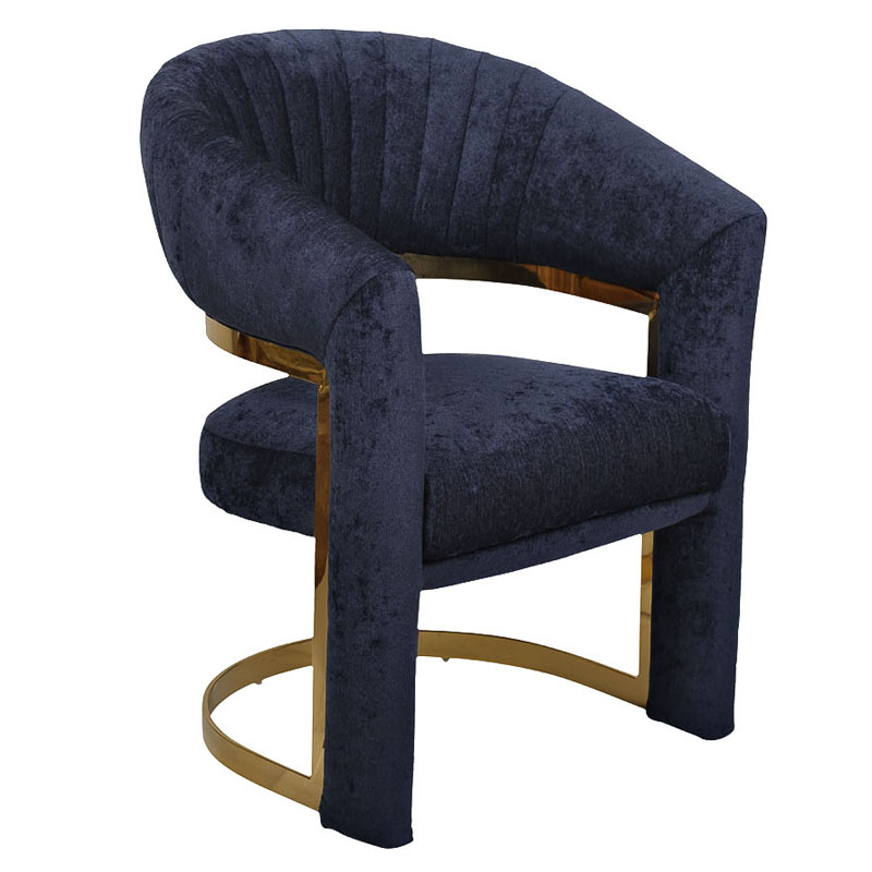 Полукресло Valbonne Chair blue velour Синий Глянцевое золото в Нижнем Новгороде | Loft Concept 