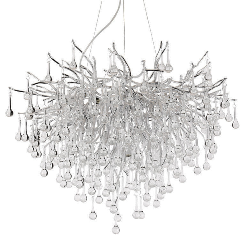 Люстра Droplet Chandelier Silver 80 Серебряный Прозрачное Стекло в Нижнем Новгороде | Loft Concept 