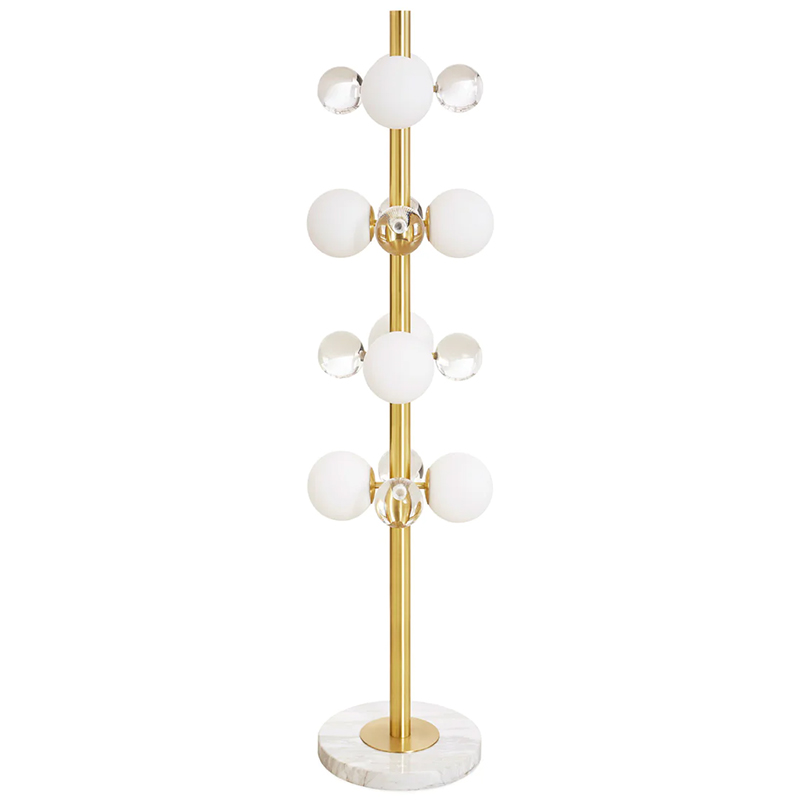 Торшер GLOBO FLOOR LAMP-BRASS Jonathan Adler Золотой Прозрачное Стекло Белый в Нижнем Новгороде | Loft Concept 