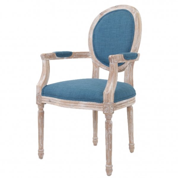 Стул French chairs Provence Blue ArmChair Голубой пастельный Бежевый в Нижнем Новгороде | Loft Concept 