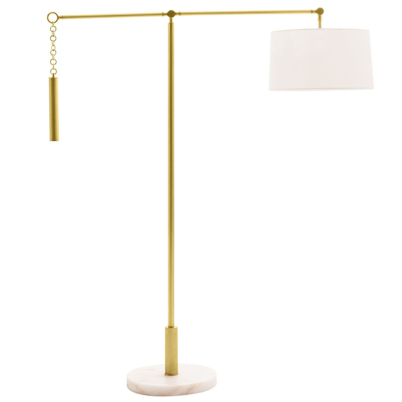 Торшер Arteriors NEWARK FLOOR LAMP Латунь Белый в Нижнем Новгороде | Loft Concept 