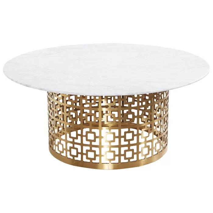 Кофейный стол Artesia Coffee Table White Глянцевое золото Белый в Нижнем Новгороде | Loft Concept 