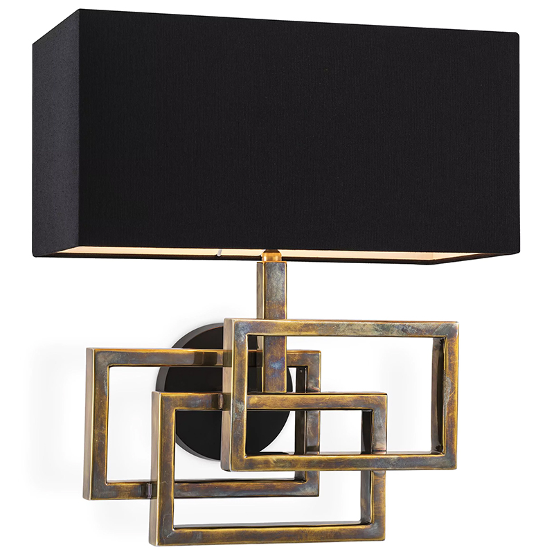 Бра Eichholtz Wall Lamp Windolf Vintage Brass Винтажная латунь Черный в Нижнем Новгороде | Loft Concept 