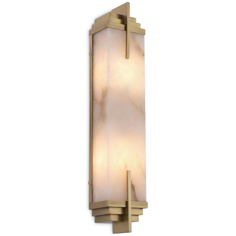 Бра Eichholtz Wall Lamp Harman Brass Латунь Бежевый Белый Мрамор Bianco в Нижнем Новгороде | Loft Concept 