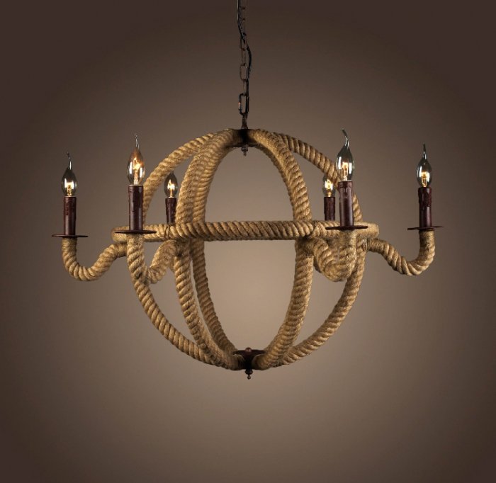 Люстра Spere 2 Loft Rope Light Коричневый в Нижнем Новгороде | Loft Concept 