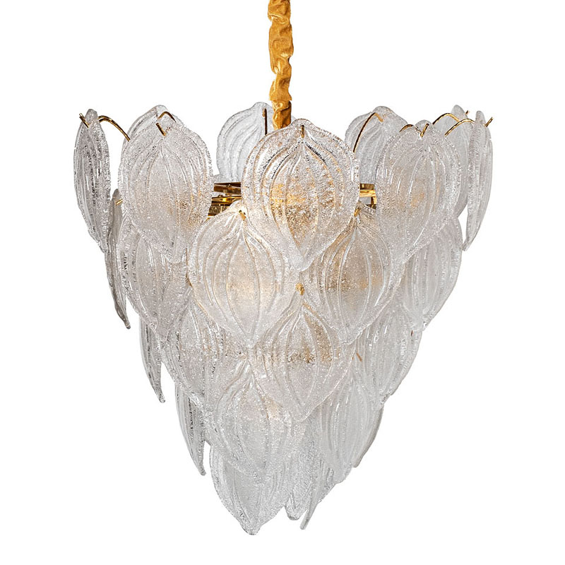 Люстра Textured Glass Chandelier Petal 10 Глянцевое золото в Нижнем Новгороде | Loft Concept 