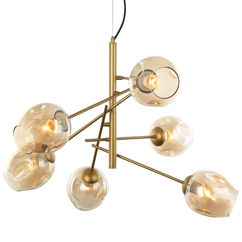 Люстра Branching Bubble Chandelier Vertical Gold Золотой Янтарь (Amber) в Нижнем Новгороде | Loft Concept 