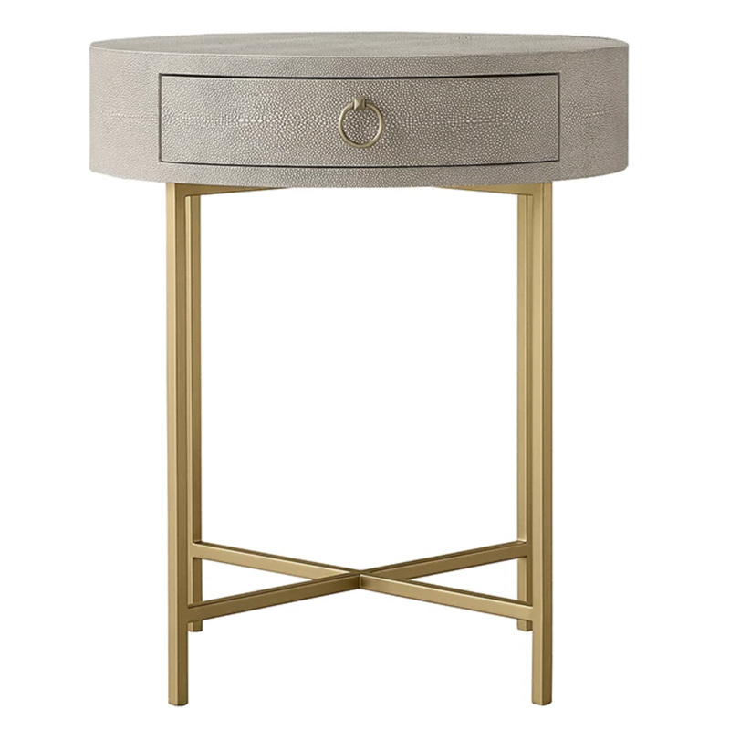 Gaston Stingray Round Gray Side Table Приставной стол серый скат Золотой Серый в Нижнем Новгороде | Loft Concept 