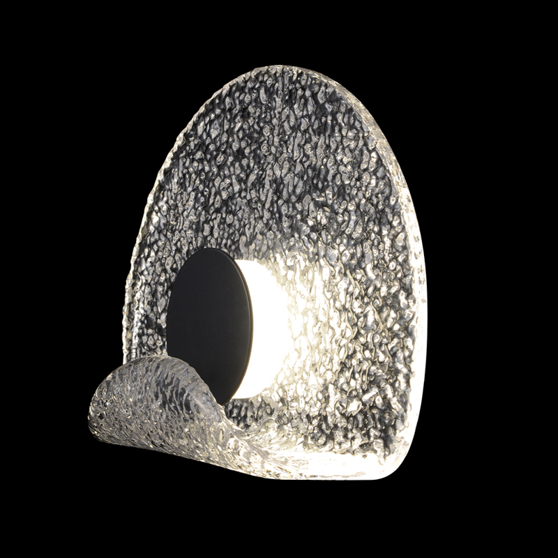 Бра из текстурированного прозрачного стекла с изогнутым краем Textured Glass Черный Прозрачное Стекло Бра из текстурированного прозрачного стекла с изогнутым краем Textured Glass Черный Прозрачное Стекло в Нижнем Новгороде | Loft Concept
