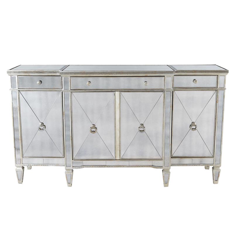 Комод зеркальный Celso Mirrored Chest of drawers 3 ящика и 4 дверцы Зеркало в Нижнем Новгороде | Loft Concept 