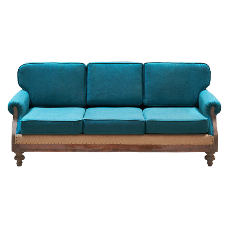 Диван Deconstructed Sofa turquoise Linen triple Коричневый Бирюзовый в Нижнем Новгороде | Loft Concept 