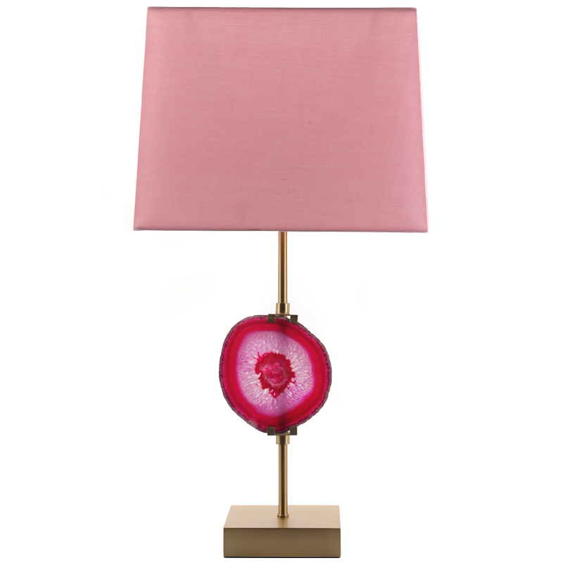 Настольная лампа Pink Agate Design Table Lamp Розовый Латунь в Нижнем Новгороде | Loft Concept 