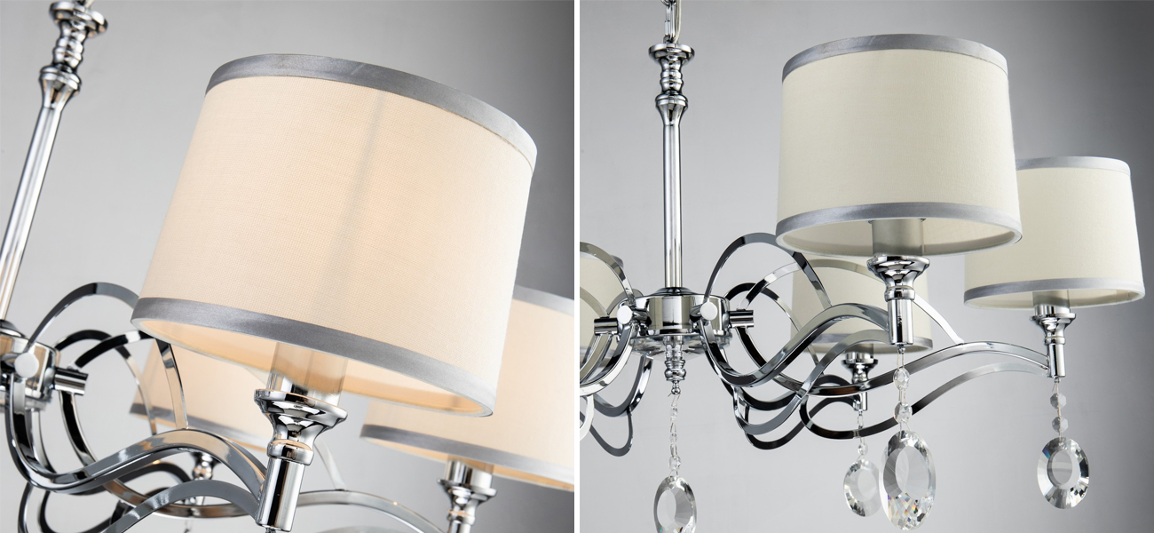 Люстра цвета хром с хрустальным декором DAYODORE D84 см - фото №1