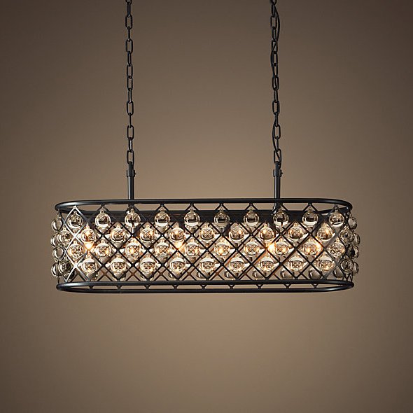 Люстра RH Spencer Rectangular Chandelier 80 Черный в Нижнем Новгороде | Loft Concept 