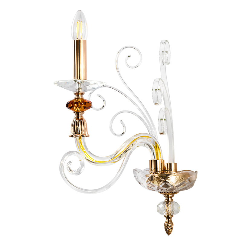 Бра с изогнутыми прозрачными элементами из стекла Twisted Glass Candles Золотой Прозрачное Стекло Бра с изогнутыми прозрачными элементами из стекла Twisted Glass Candles Золотой Прозрачное Стекло в Нижнем Новгороде | Loft Concept