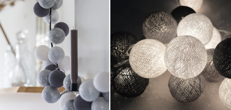 Гирлянда хлопковые фонарики Сotton Ball Silver Mix - Loft-Concept в Нижнем Новгороде