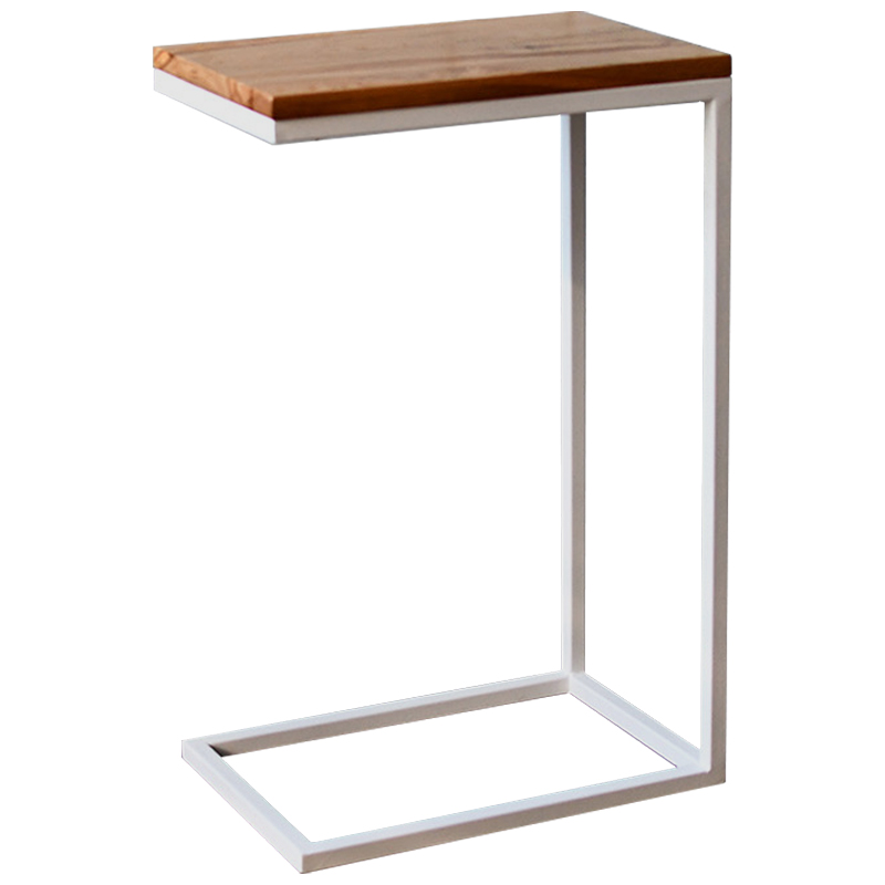 Приставной стол Hanson White Industrial Metal Rust Side Table Светлый дуб Белый в Нижнем Новгороде | Loft Concept 