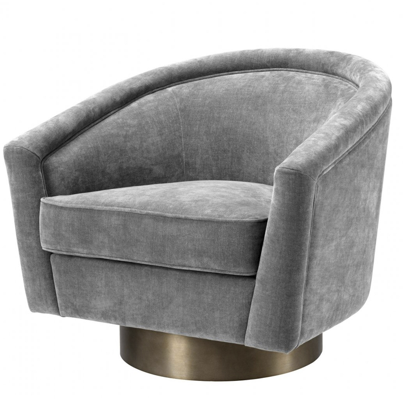 Кресло Eichholtz Swivel Chair Catene Grey Серый матовое золото в Нижнем Новгороде | Loft Concept 