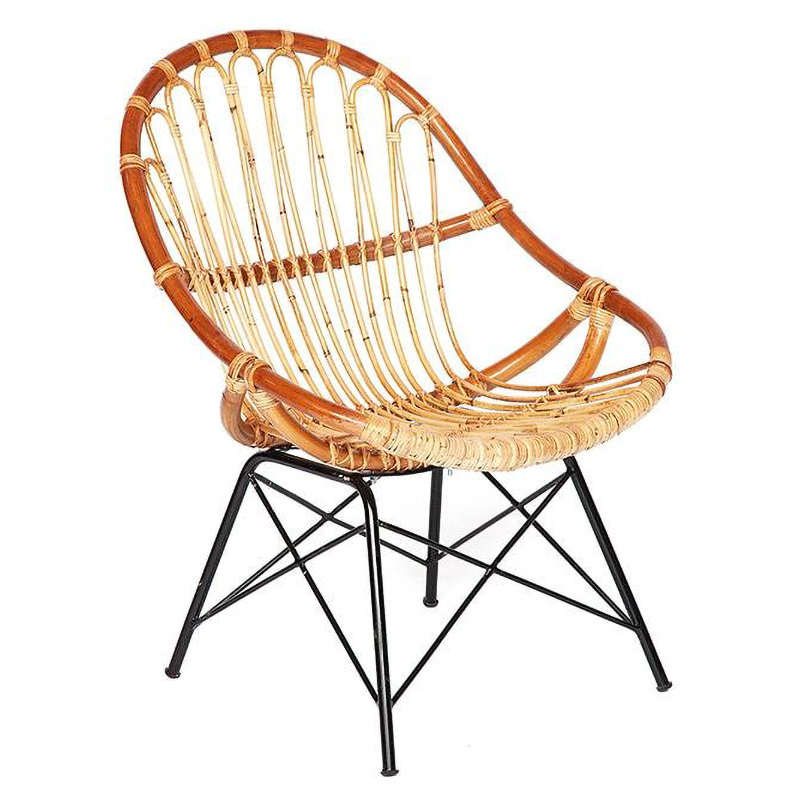 Кресло Rattan Wicker Chair Red Carcass Древесина Черный в Нижнем Новгороде | Loft Concept 