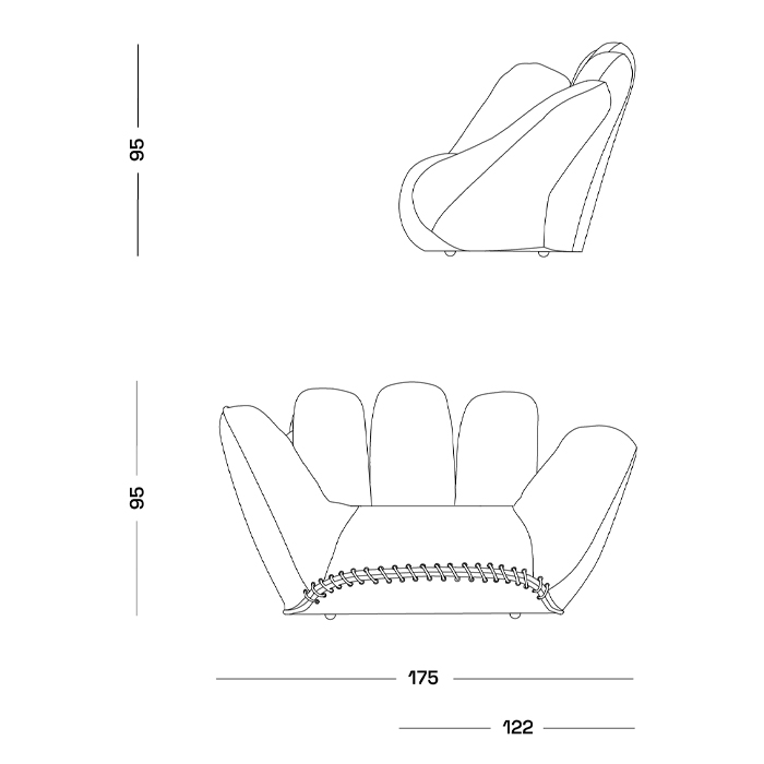 Дизайнерское кресло в форме руки Poltronova Joe Jeans Armchair в Нижнем Новгороде