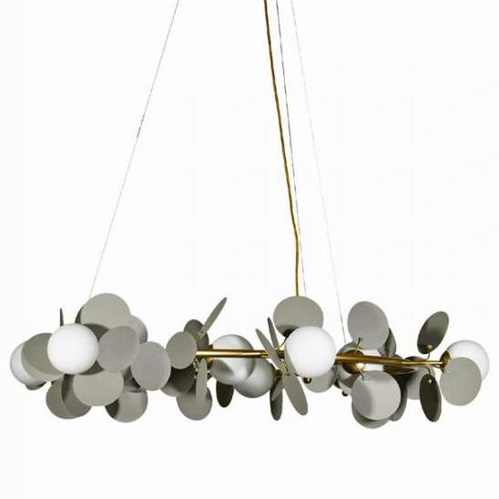 Люстра MATISSE Chandelier circle Gray диаметр 105 Серый Золотой Белый в Нижнем Новгороде | Loft Concept 