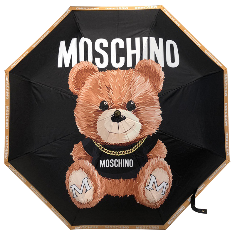 Зонт раскладной MOSCHINO дизайн 005 Черный цвет Черный Коричневый в Нижнем Новгороде | Loft Concept 