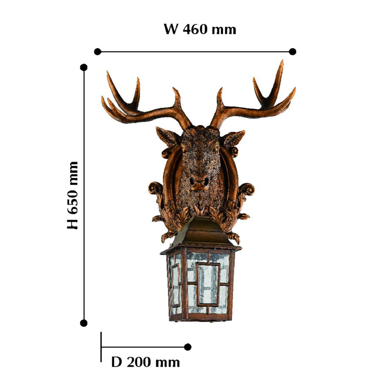 Коричневый уличный светильник с головой лося ANIMAL LANTERN в Нижнем Новгороде