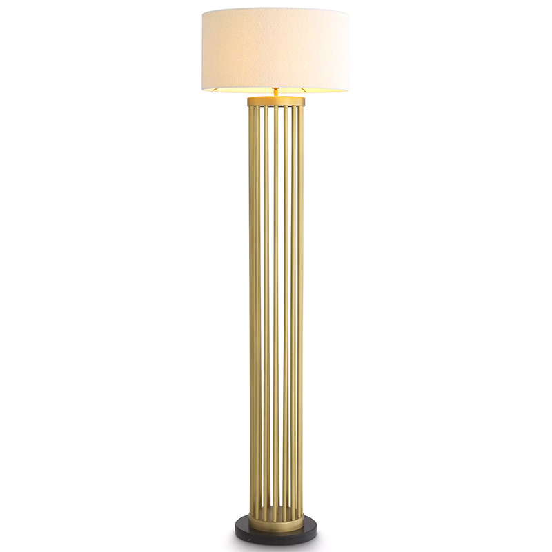 Торшер Eichholtz Floor Lamp Condo Brass Латунь Белый в Нижнем Новгороде | Loft Concept 