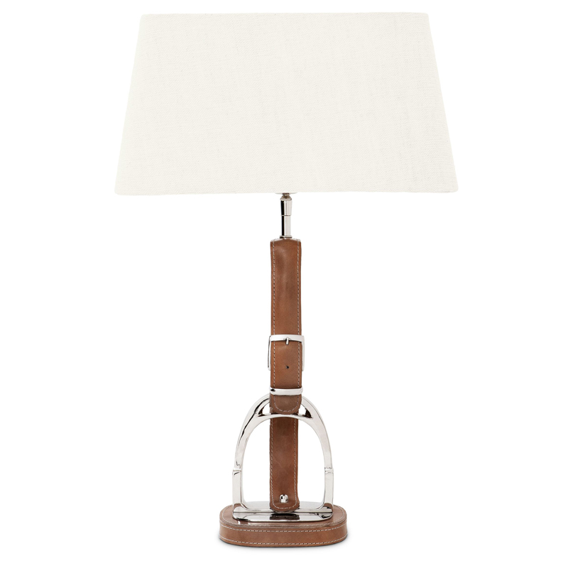 Настольная лампа Eichholtz Table Lamp Olympia Equestrian Никель Коричневый Кремовый в Нижнем Новгороде | Loft Concept 