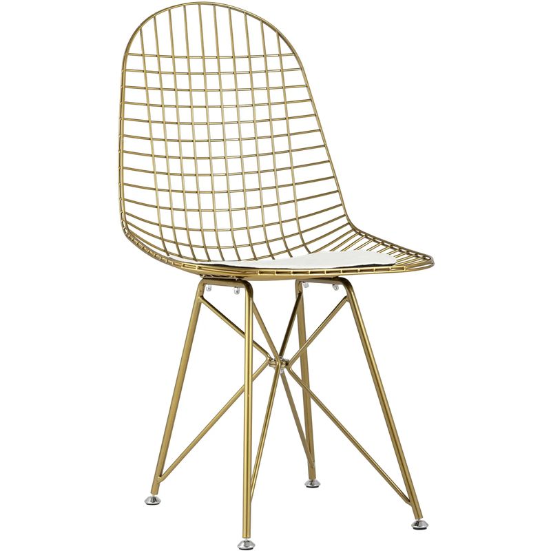 Стул Bertoia S Chair Золотой Металл Золотой Белый в Нижнем Новгороде | Loft Concept 