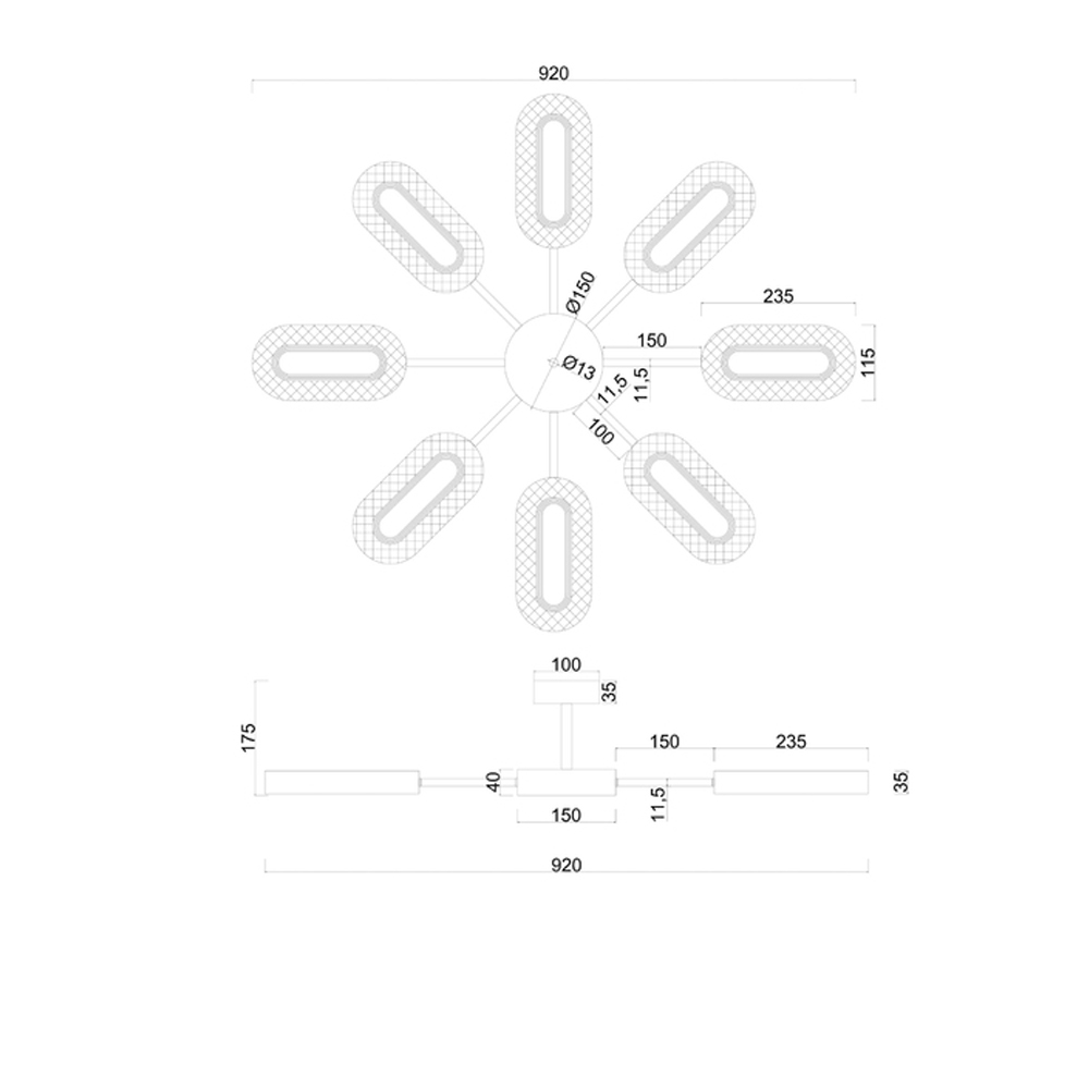 Потолочная люстра Sun Oval в Нижнем Новгороде