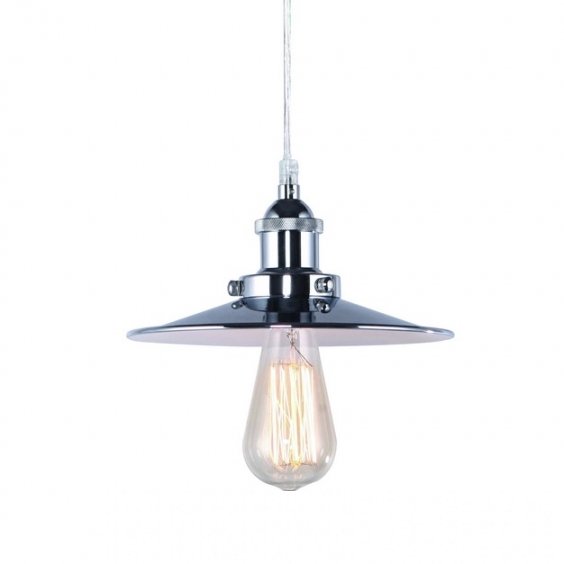 Подвесной светильник 20TH C. Factory Filament Metal Single Pendant Хром в Нижнем Новгороде | Loft Concept 