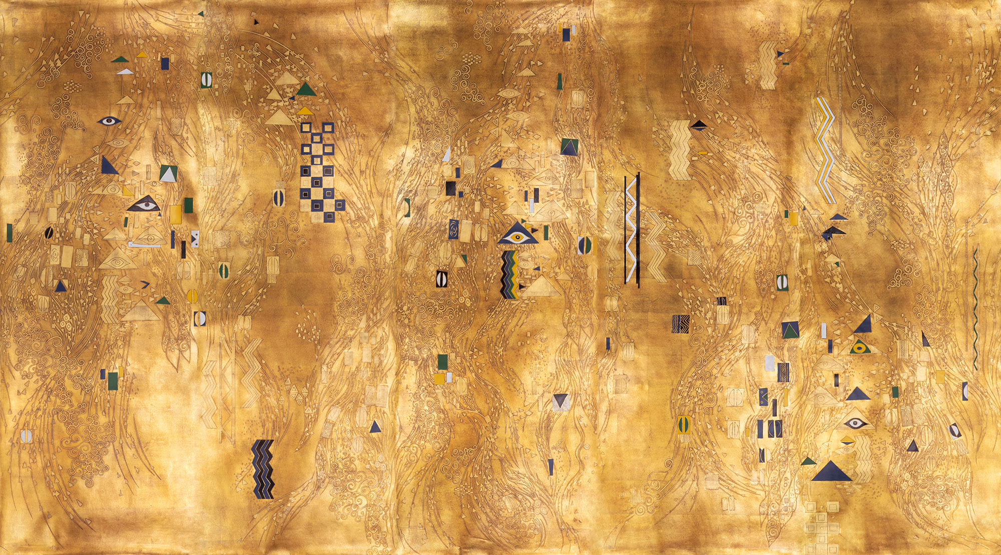 Обои ручная роспись Klimt Polished Gold bas relief gilded paper Обои ручная роспись Klimt Polished Gold bas relief gilded paper - постер Loft-Concept в Нижнем Новгороде