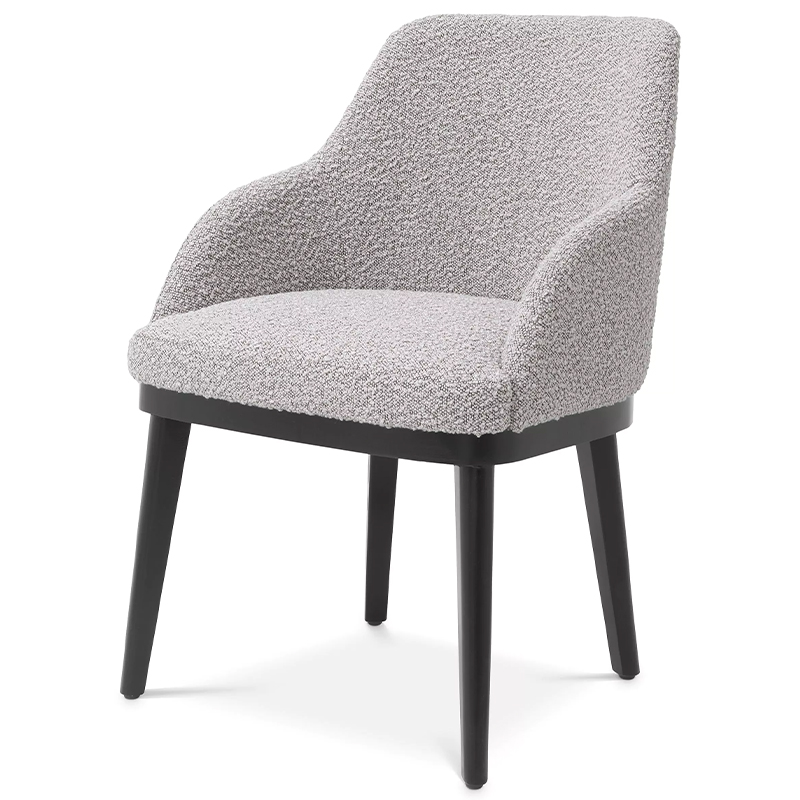 Стул Eichholtz Dining Chair Costa Boucle Grey Серый Черный в Нижнем Новгороде | Loft Concept 